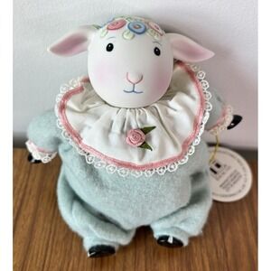 VTG Mary Engelbreit Cuties Miniature Lamb Sheep Stuffed Doll With Porcelain Head